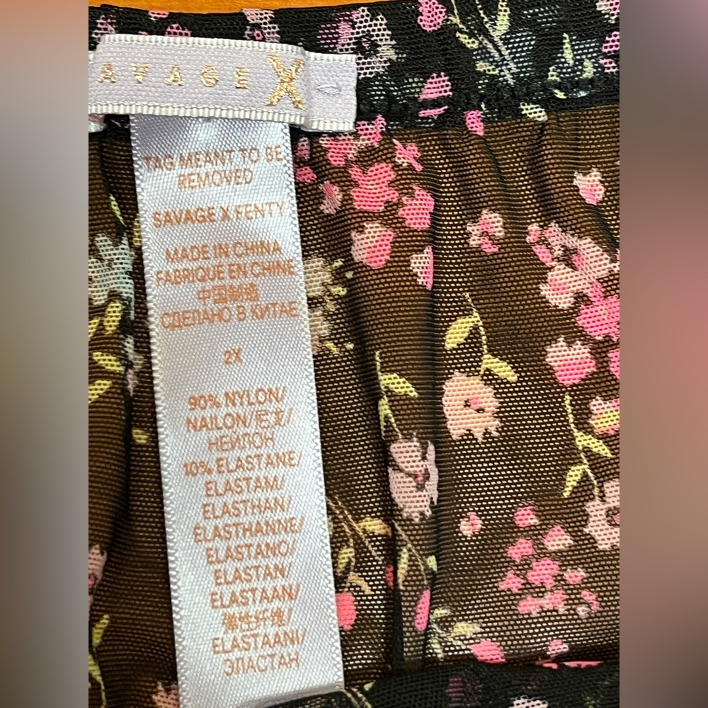 Savage X Fenty Floral Mesh Lingerie Set – Top 3X / Bottom 2X - Picture 12 of 12